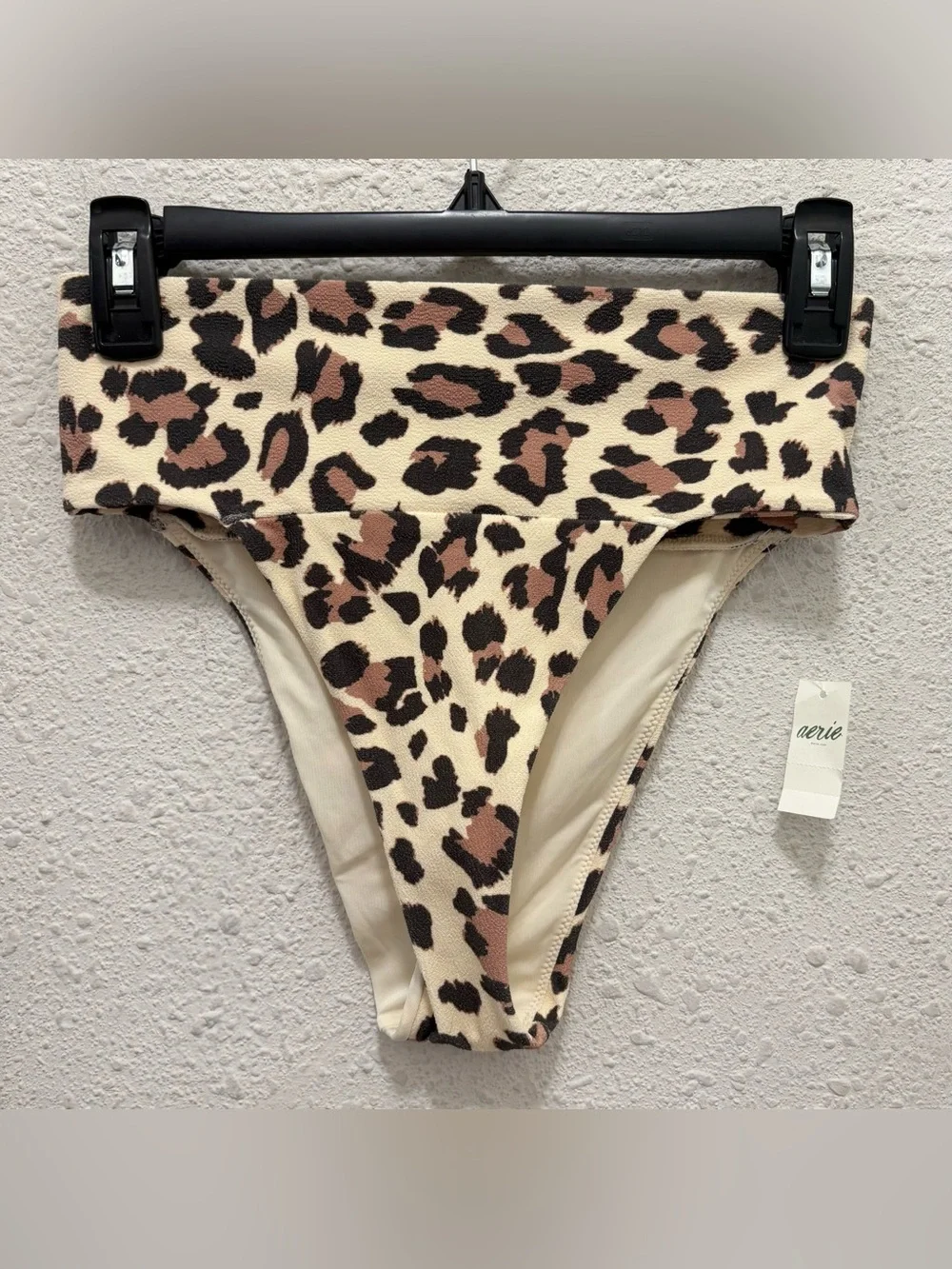 Aerie Leopard High Cut Cheeky Bikini Bottoms NWT Size Small